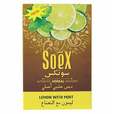 КупитьБестабачная смесь Soex 50г - Lemon with mint (Лимон с мятой)