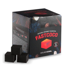 Уголь для кальяна кокосовый - FastCoco 80шт (саморазжигающийся)