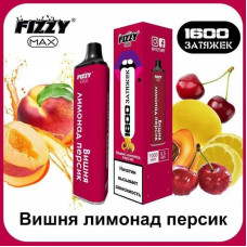 Электронная сигарета Fizzy Max 1600т - Вишня Лимонад Персик