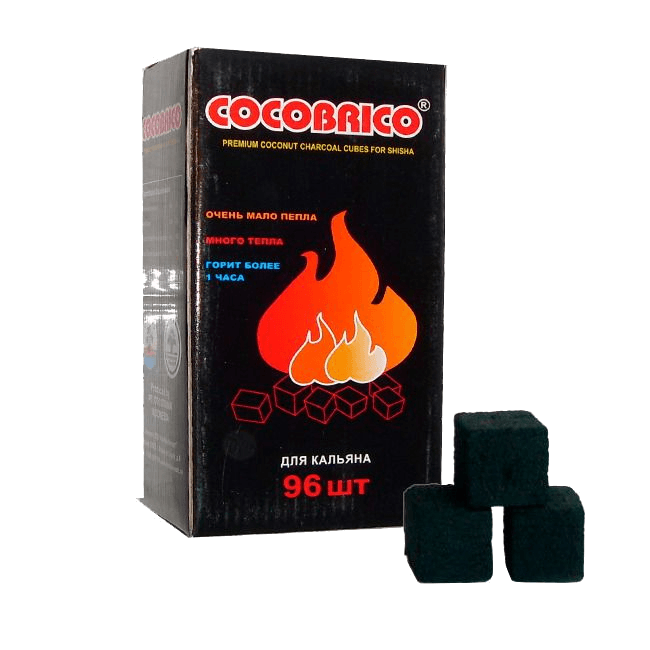 Уголь для кальяна кокосовый Cocobrico 96 шт 22мм